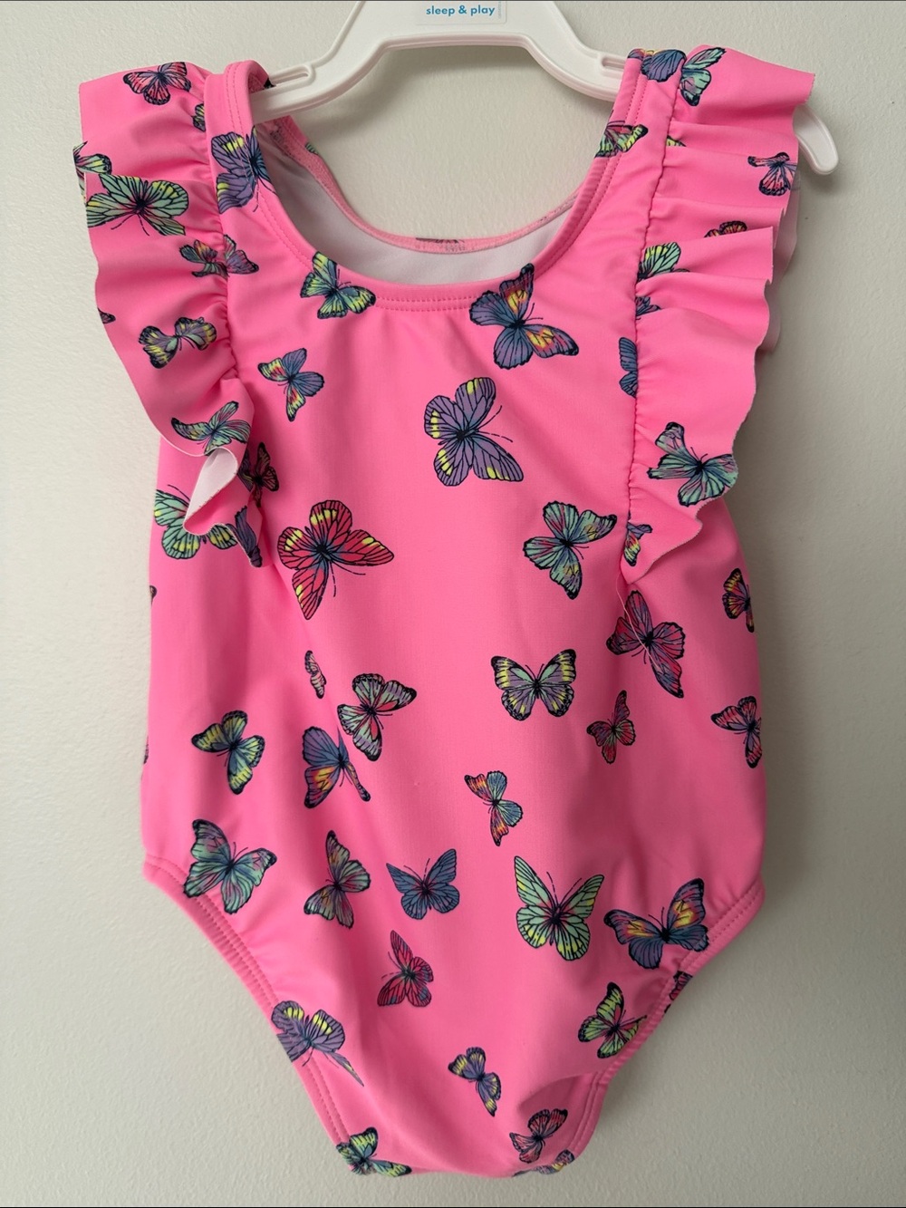 Pink Butterfly Ruffle One-Piece
